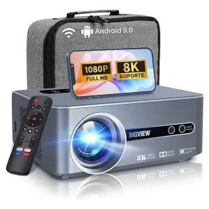 Proyector Bigview T1 Pro LED 8K Android 9.0 12000 Lúmenes Full HD WiFi 6 Bluetooth 6 HDMI USB