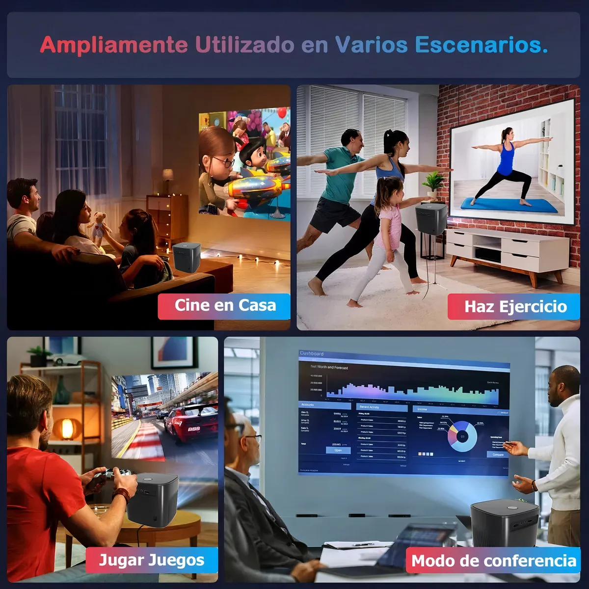 Proyector 4k Profesional Android 9.0 Bigview Full Hd 12000 Lúmenes 2 Gb Ram + 16 Gb Rom Bluetooth 5.0 Wifi 5g / 2.4g - 图片 9