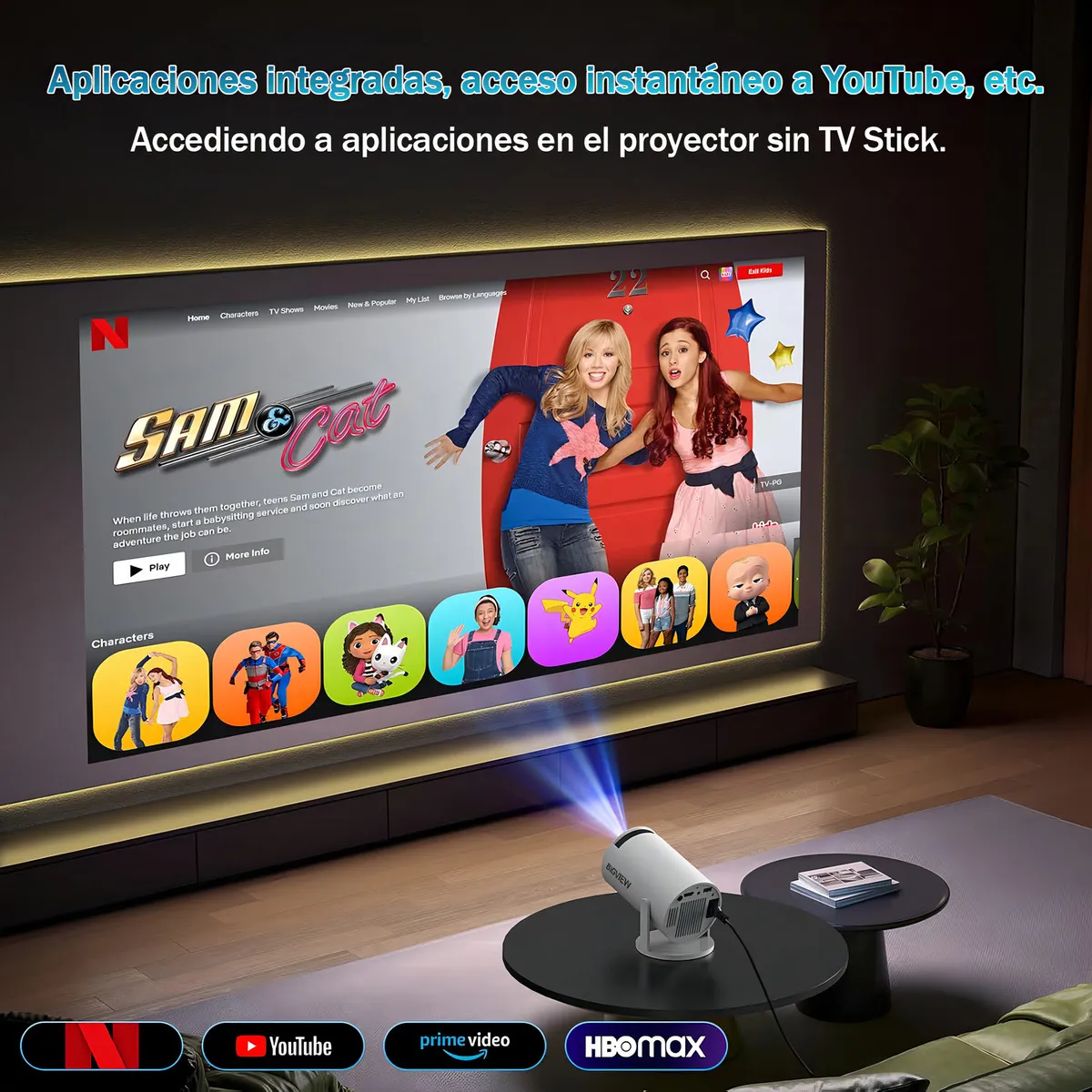 Bigview Mini Proyector Hy300 Pro Proyector Profesional 4k Wifi Blanco Portátil Smart Tv 12000lm - 图片 6