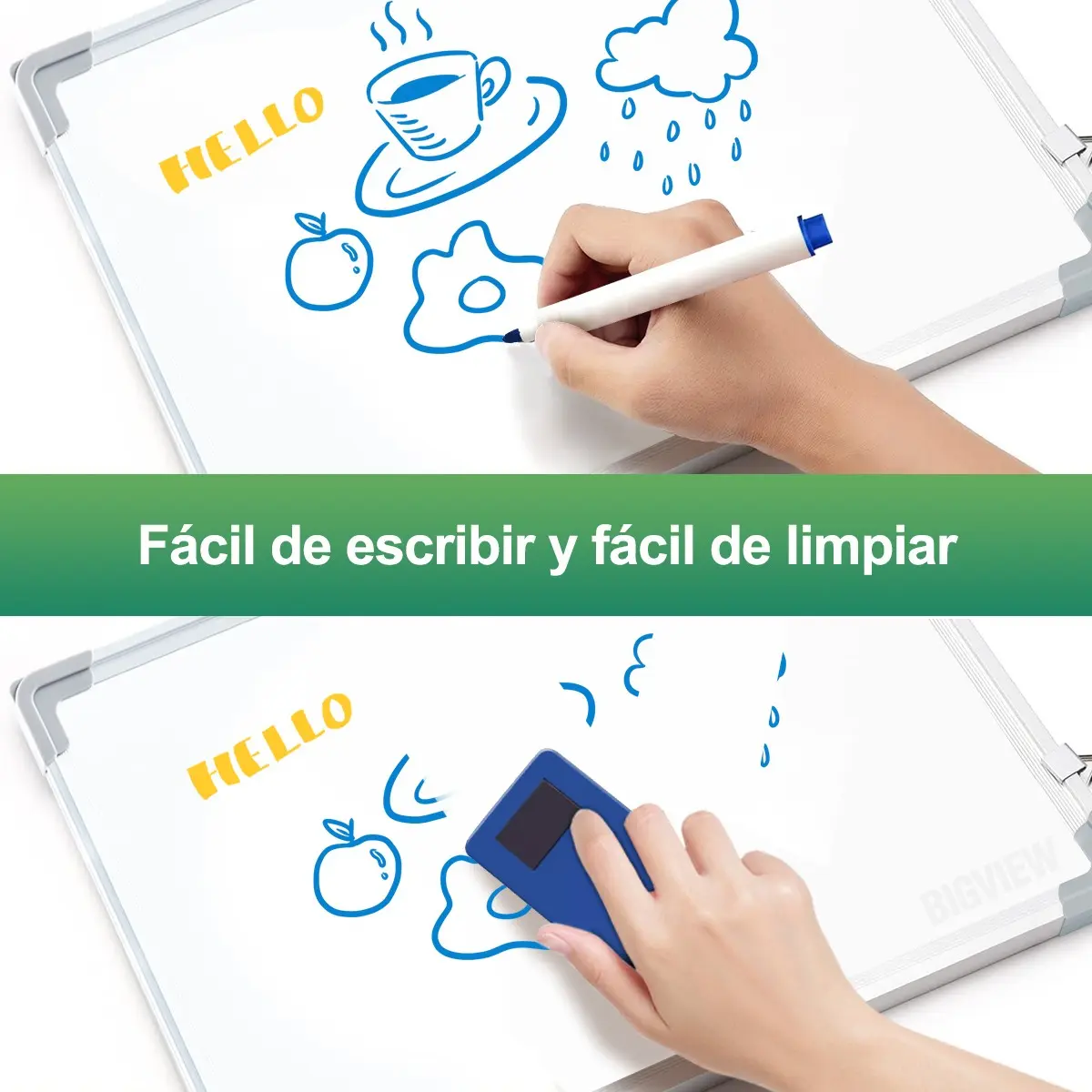 Pizarrón Blanco Magnética De Escritura De Doble Cara 40x60 - 图片 4